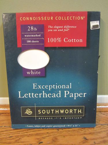 NEW SOUTHWORTH LETTERHEAD PAPER CONNOISSEUR 28 LB BUSINES 100 PRINTER COPIER