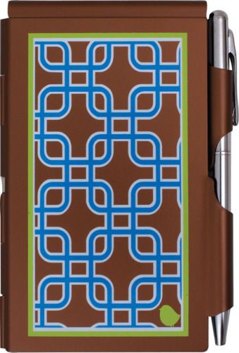 #8477 -- brown wellspring flip case note pad &amp; pen for sale