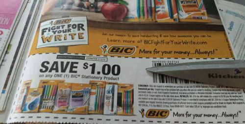 BIC STATIONERY PENS $1/1 EXP 2/15/15