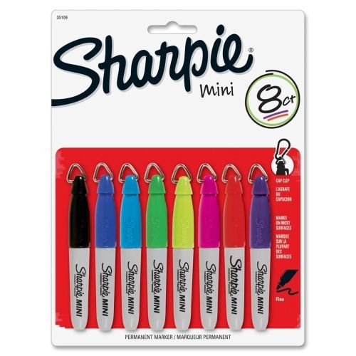 Sharpie Mini Permanent Markers  Assorted Ink Color - 8 / pk