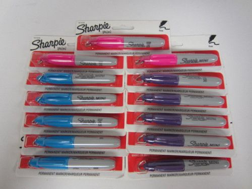 Lot of 13 Mini Sharpie Markers Individually Wrapped New Sealed Purple Blue Pink