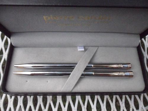 PIERRE CARDIN PEN AND PENCIL SET SILVER AND GOLD NOS