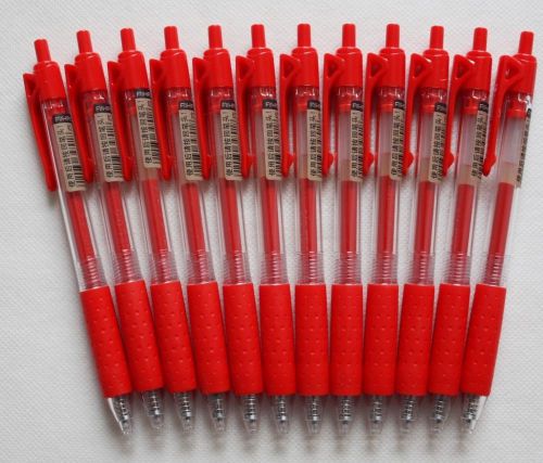 Aihao 12 pc 1 Pack Retractable Gel Ink Pen 0.5 mm Roller Ball Office Red #489
