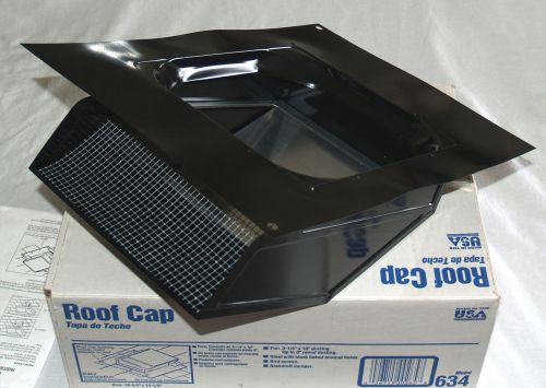 Broan roof cap #634 for 3.75&#034;x10&#034; or up to 8&#034; round duct, black w/damper+screen for sale