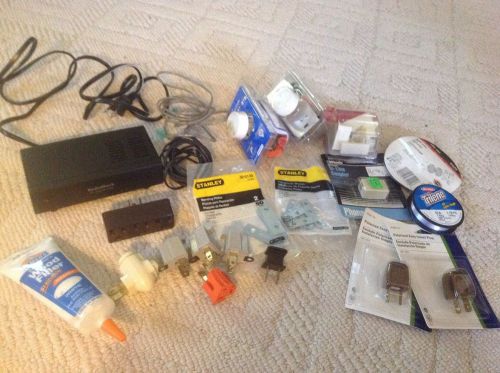 LOOK GUYS!!*****  Lot of Electrical Supplies + Hardware, Glue, TV Convertor +