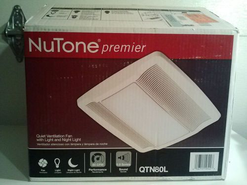 NuTone Premier QTN80L Bathroom Quiet Ventilation Fan &amp; Night Light