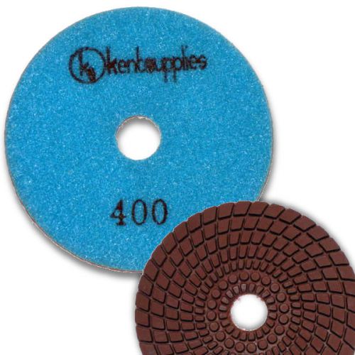 Kent premium quality 4&#034; wet diamond polishing pad, 4mm thick, grit 400, granite for sale