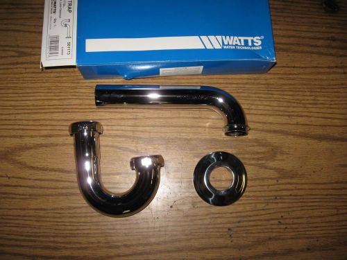 P-trap Less Cleanout Brass Tubular WATTS 1-1/4&#034; 1.25 inch Chrome NEW 17 Gauge *