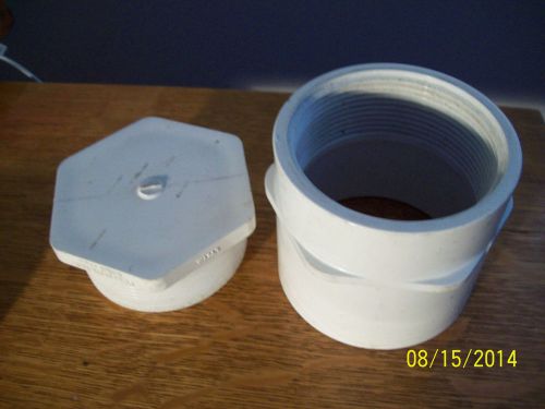 Spears PVC  Pipe Fitting, Cleanout Adapter with Plug, 3&#034;