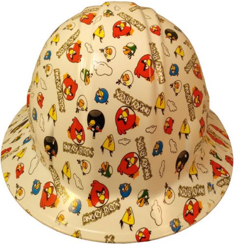 New! hydro dipped full brim hard hat w/ ratchet suspension - angry birds for sale