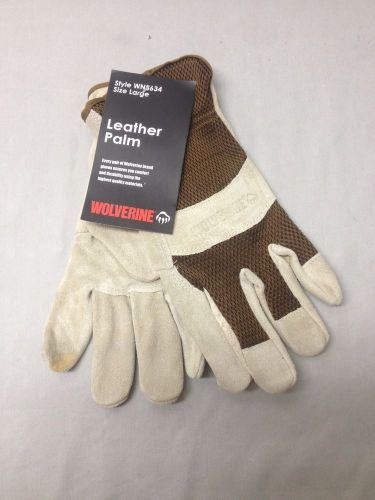 Wolverine Leather Palm Mesh Top Flexible Multi Purpose Construction Work Gloves