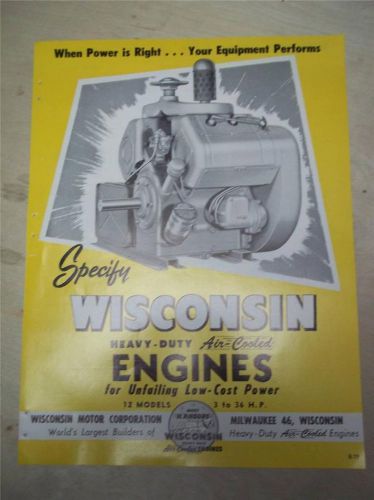Vtg Wisconsin Motor Corp Catalog~Heavy-Duty Engines