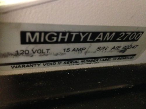 Banner American MightyLam 2700 Roll Laminator POSTER ART PRINT120 VOLT 15 AMP