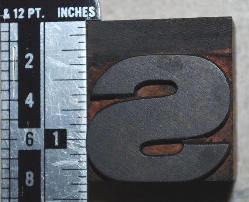 Vintage / Antique Letterpress Wood Printer&#039;s Type &#034;s&#034;. lower case 1 5/16&#034; tall