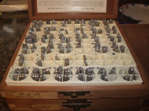 Kingsley Machine Type Goudy Cursive Caps &amp; Lower Case In Wooden Box 294 pcs