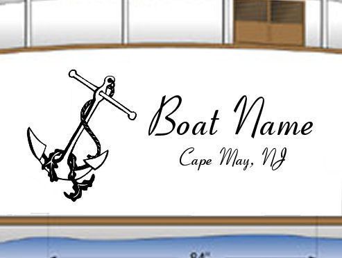 Boat Lettering 5&#034; &amp; POC Vinyl Anchor Rope Custom