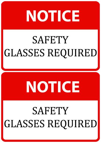 Safety Glasses Required Protect Your Eyes Notice Sign Red Shop Class School USA