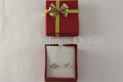 Linen Bow Tie Red Earring Gift Boxes With Flocked Foam Insert - 1 Dozen