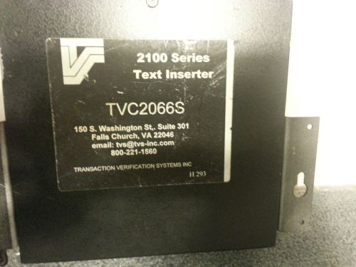 TRANSACTION VERIFICATION SYSTEM TVC-1062