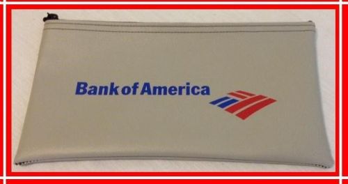 NEW 10.5&#034; x 6&#034; Bank of America Money Deposit Bag w/ Zipper Gray BofA Bank Coins