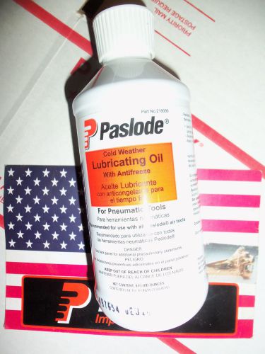 Paslode Part # 219090  Pneumatic tool oil with anti-freeze. 8 oz. bottle