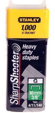 1000 x 10mm STANLEY HEAVY DUTY STAPLES 1-TRA706T (TYPE 4/11/140) - 0-TRA706T