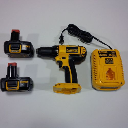 New dewalt dcd760 18v 1/2&#034; cordless drill, 2 dc9181 batteries, charger 18 volt for sale