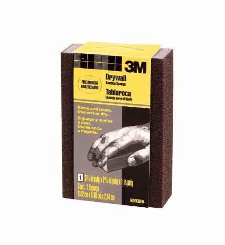New 3M 9093NA Drywall Sanding Sponge, 3.75in by 2.625in by 1in, Fine/Medium