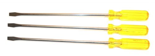 3 nos williams usa 3/8&#034; x 11-3/4&#034; blade standard slotted tip screwdriver #dr32 for sale