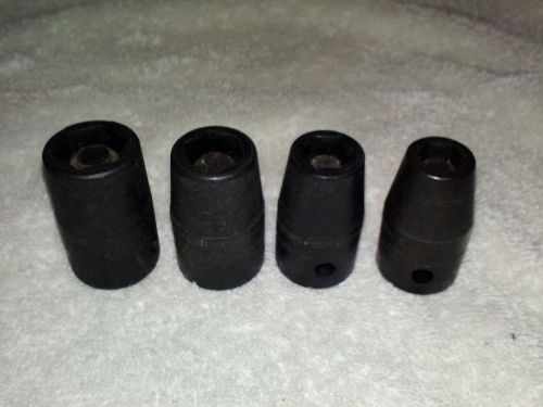 Snap On 1/2&#034; Drive Magnetic Power Socket lot 3/8, 7/16, 1/2, and 9/16