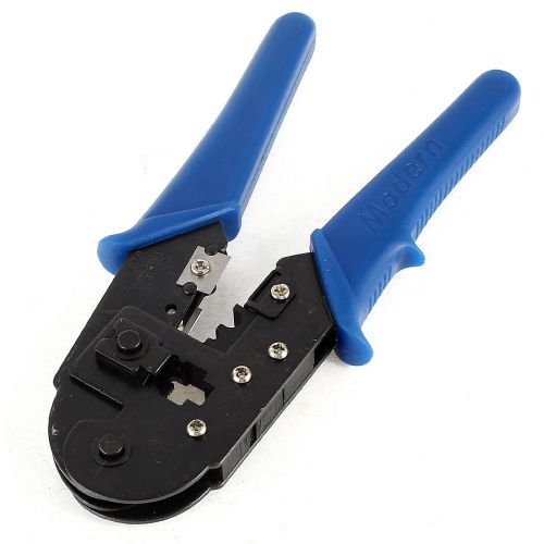 Blue Plastic Coated Handle Networking RJ45 8P8C BNC Crimping Tool Press Pliers