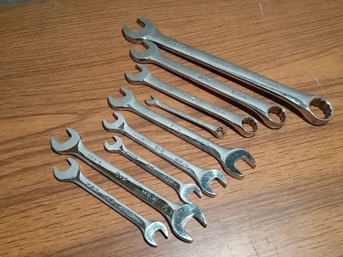 9 SK Combination &amp; Open End Wrenches Metric Standard