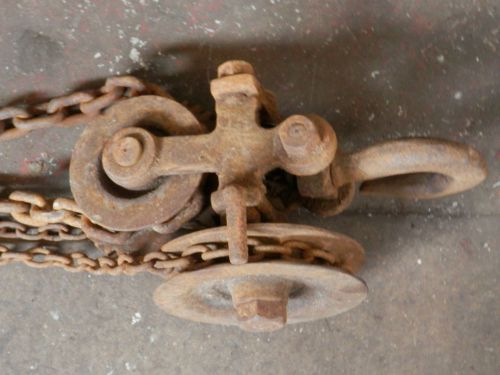 VINTAGE CHAIN HOIST BLOCK AND TACKLE W M THOMSON&#039;S PATENT 15 CWT