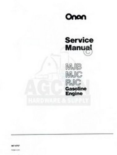 ONAN RDJE &amp; RDJEA Spec A Engine Service Manual 974-0250