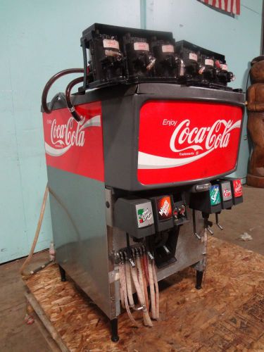 Commercial &#034;coca cola&#034; 6 flavors soda dispenser w/ice bin dispenser + 6 pumps for sale