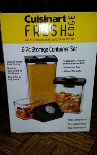 Cuisinart Fresh Edge Patented Vacuum-Seal Food Storage System 6PC Set Black/Stai