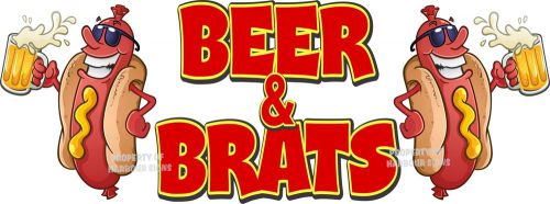 Beer and Brats Decal 28&#034;x10&#034; HotDogs Hot Dogs Concession Food Truck Vinyl