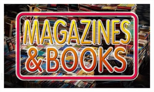 Bb832 magazines &amp; books shop banner sign for sale