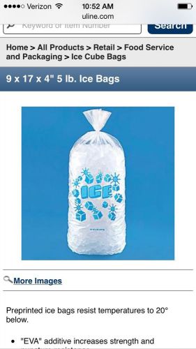 800 plus - 9 x 17 x 4&#034; - 5 lb. Ice Bags - Preprinted - 1.5 Mil.