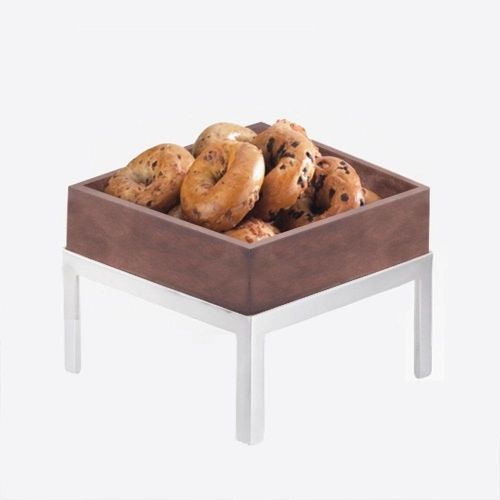 Cal-mil 1477-10-52 dark wood square deep tray, 10&#034; for sale
