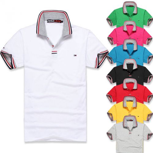 New men&#039;s lapel collar short-sleeved T-shirt t-shirt men polo shirt