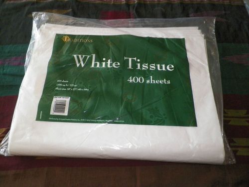 Tissue Paper Traditions White 400 Sheets 18&#034; x 27&#034; 1350 Square Feet - New -