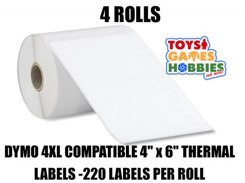 4x Dymo 4XL Compatible 4&#034; x 6&#034; Thermal Shipping Labels 220 Labels per Roll 4x6