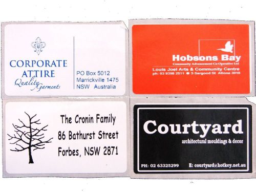 Gloss WHITE Rectangle personalised stickers custom printed address labels x100 L