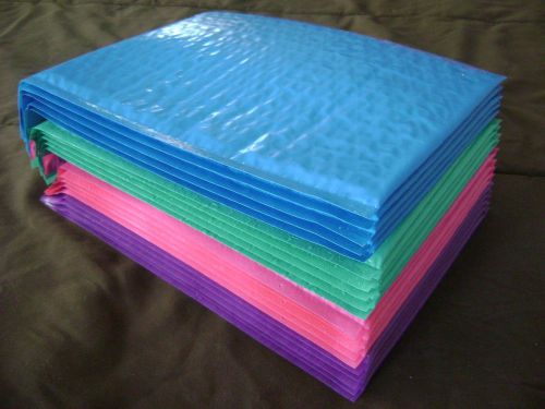 40 - 10 each 6 x 9 Hot Pink, Purple, Blue, Green Bubble Mailer Self Seal Envelop