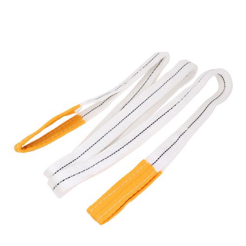 White 3 meters length 30mm width eye to eye polyester web lifting tow strap for sale