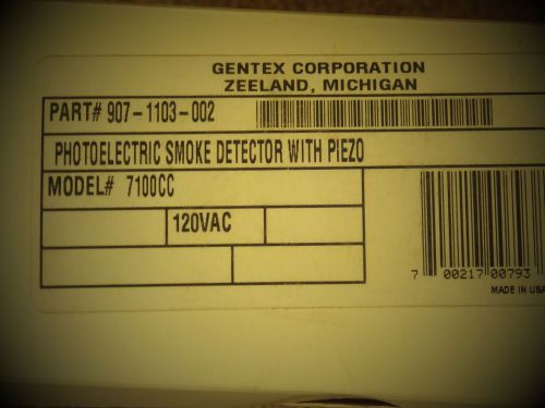 Gentex Photoelectric Smoke Detector With Piezo Part#907-1103-002