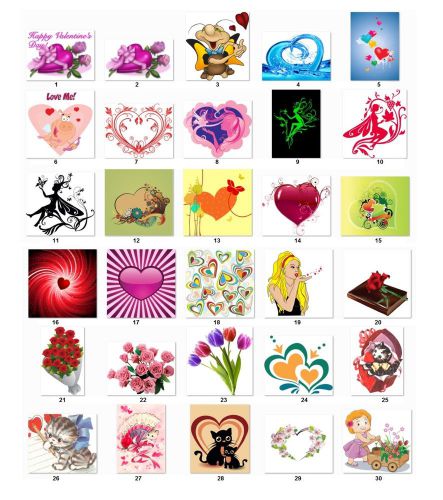 30 Personalized Return Address Labels Valentine Hearts 1 picture/sheet (v2)