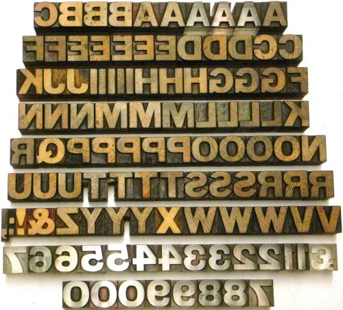 Letterpress WOOD &amp; ACRYLIC Type 11/16&#034; OLD ALPHABET 109ps **BOLD Typeface**