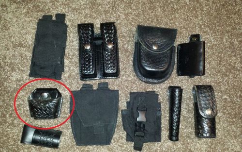 SINGLE CUFF-Police duty belt -basketweave, MOLLE,magazine, handcuffs, glock